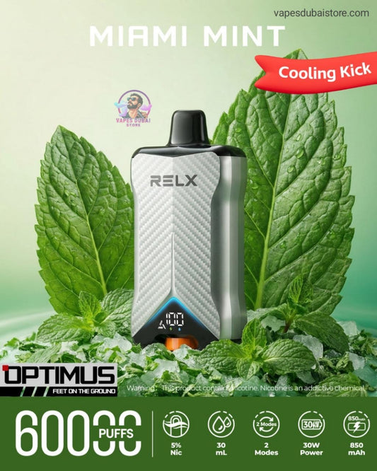 RELX Optimus 60000 Puffs Disposable Vape 50mg in UAE