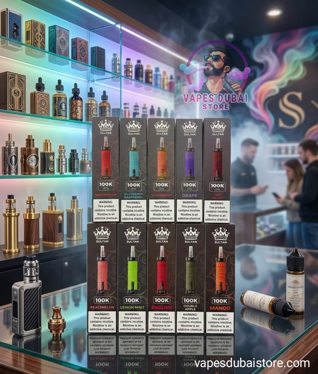 XTRA SULTAN 100K Puffs DTL Shisha 2mg Disposable Vape in UAE