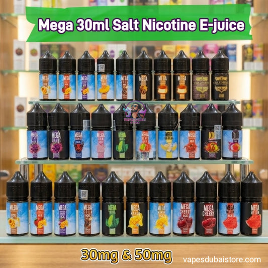 MEGA 30mg and 50mg 30ml Salt Nicotine E-juice in Dubai