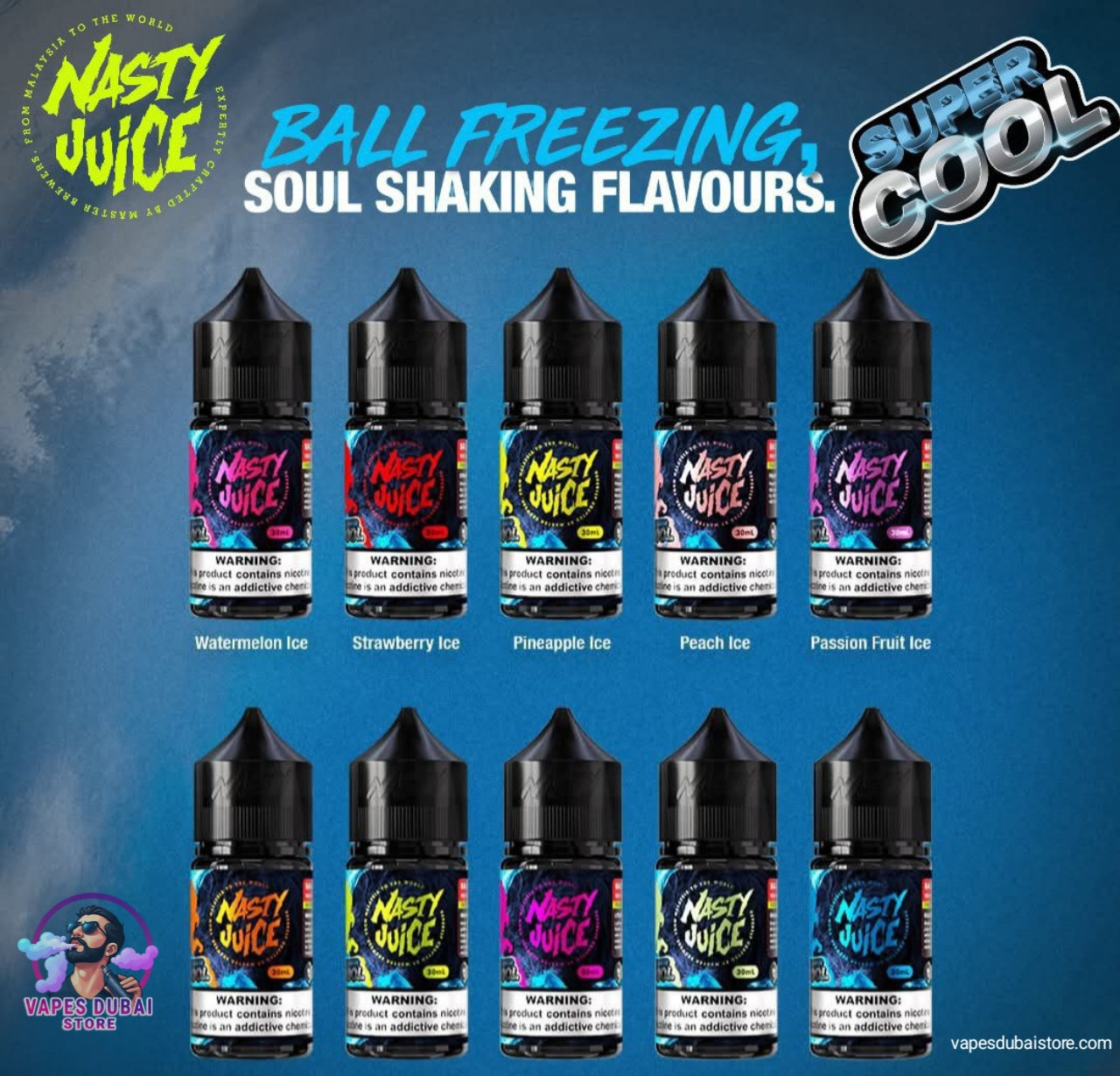 Nasty Super Cool 30ml Salt Nic E-liquids In UAE
