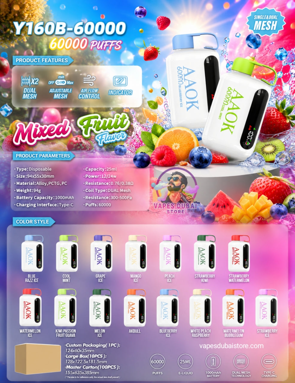 AAOK 60000 Puffs Disposable Vape in Dubai