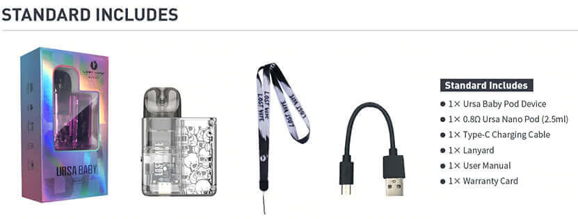 Lost Vape Ursa Baby Pod Kit 18W 2.5mlColor: Black Clear