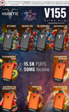 IGNITE - V155 Rechargeable Disposable Vape 15,500 Puffs in Dubai