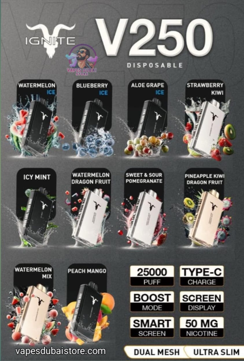 Ignite V250 Disposable Vape 25000 Puffs 50MG in Dubai