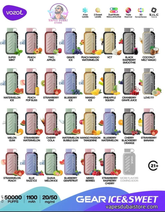Vozol Gear Ice & Sweet 50000 Puffs Disposable Vape 50MG in Dubai