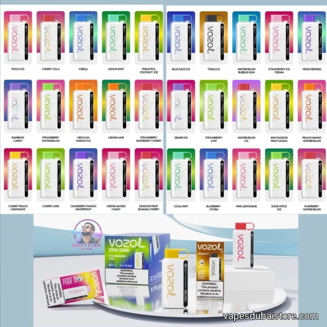 VOZOL STAR 12000 Puffs Disposable Kit In UAE