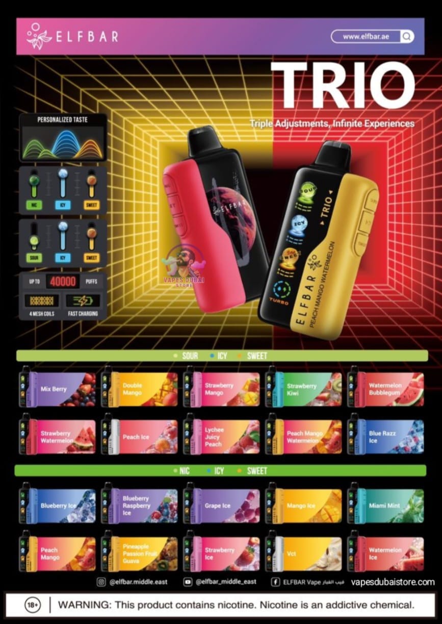 ELF BAR Trio 40000 Puffs Disposable Vape In Dubai