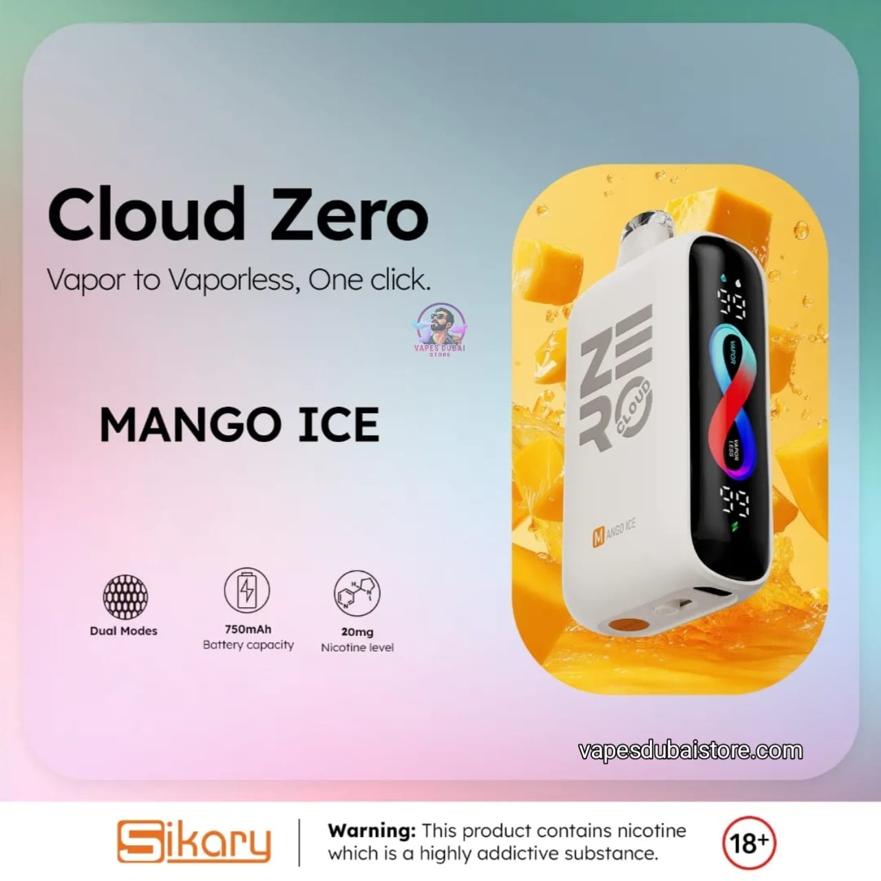 Sikary Cloud Zero 20000 Puffs Disposable 20mg In Dubai
