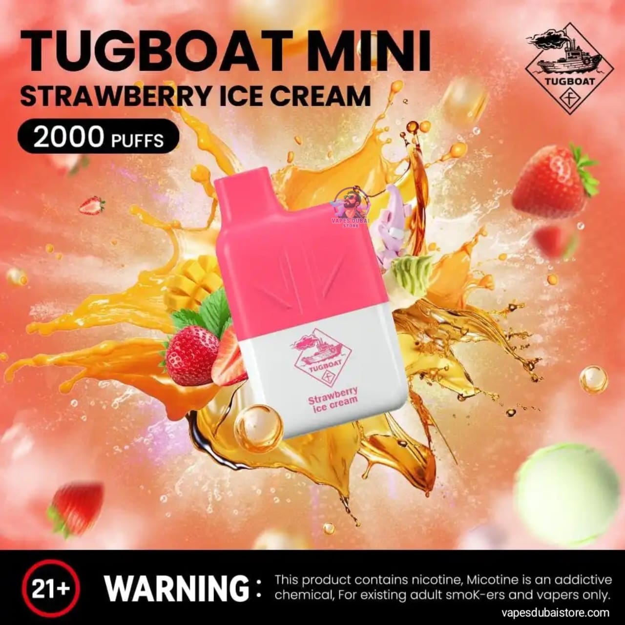 Tugboat Mini 2000 Puffs 20mg Disposable Vape In UAE