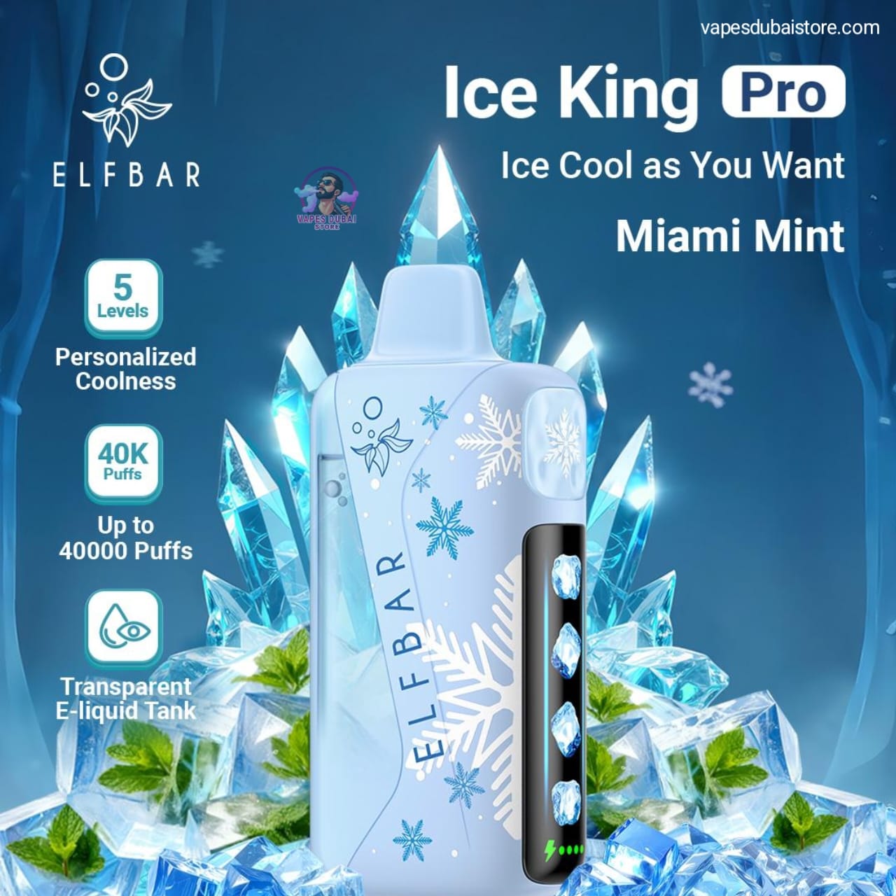 ELFBAR Ice King Pro 40000 Puffs 50mg Nicotine Disposable vape in UAE
