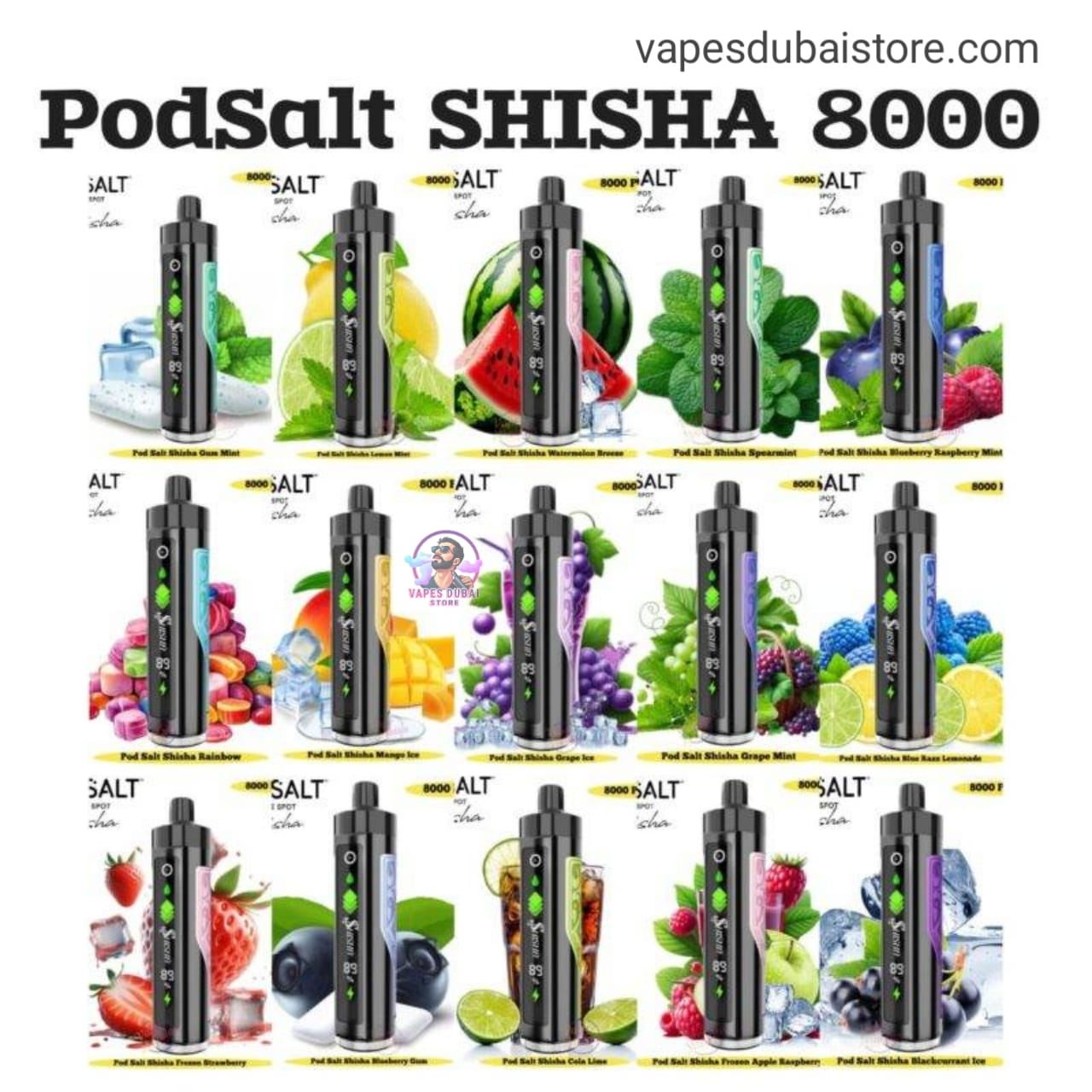 Pod Salt Shisha 8000 Puffs DTL 3mg In UAE