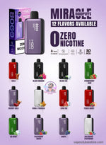 HQD Miracle 8000 Puffs Zero Nicotine (0mg) vape in the UAE