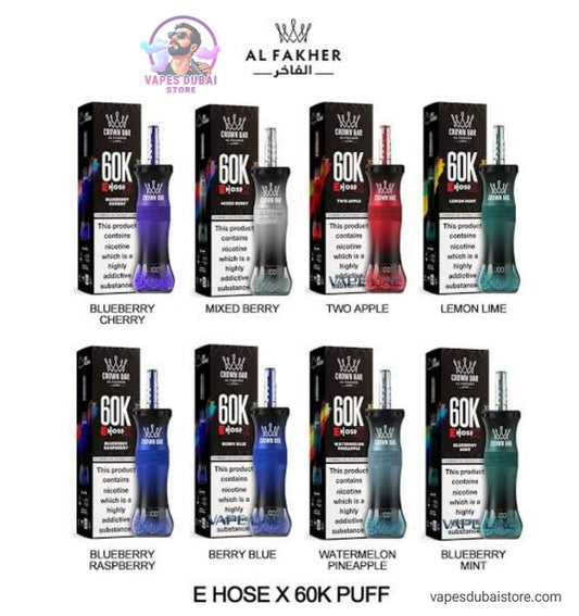 Al Fakher E Hose X 60000 Puffs Crown Bar Hookah Disposable Vape In DUBAI