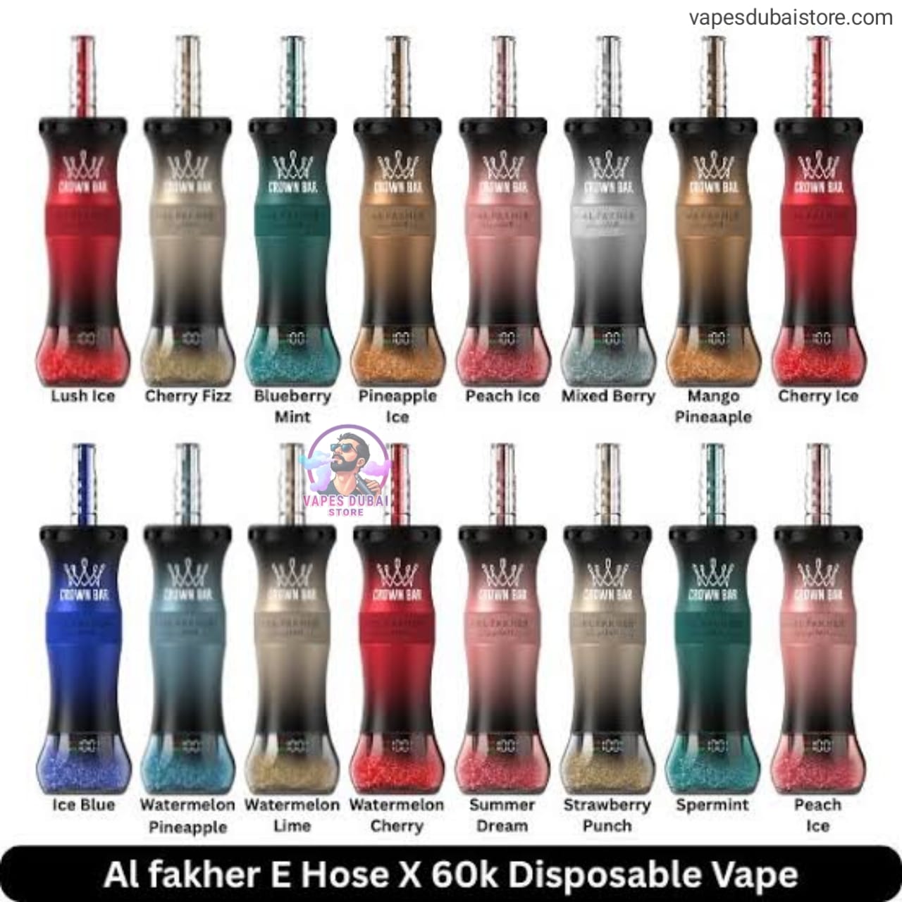 Al Fakher E Hose X 60000 Puffs Crown Bar Hookah Disposable Vape In DUBAI