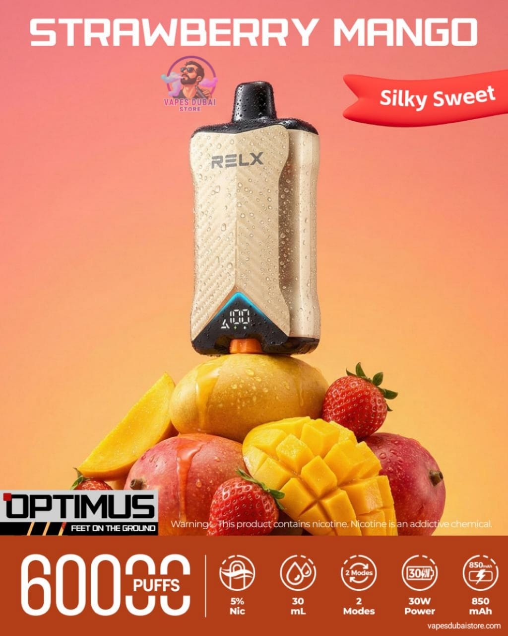 RELX Optimus 60000 Puffs Disposable Vape 50mg in UAE
