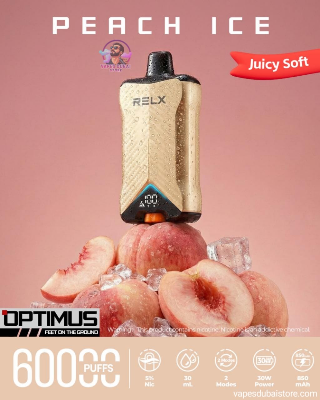 RELX Optimus 60000 Puffs Disposable Vape 50mg in UAE