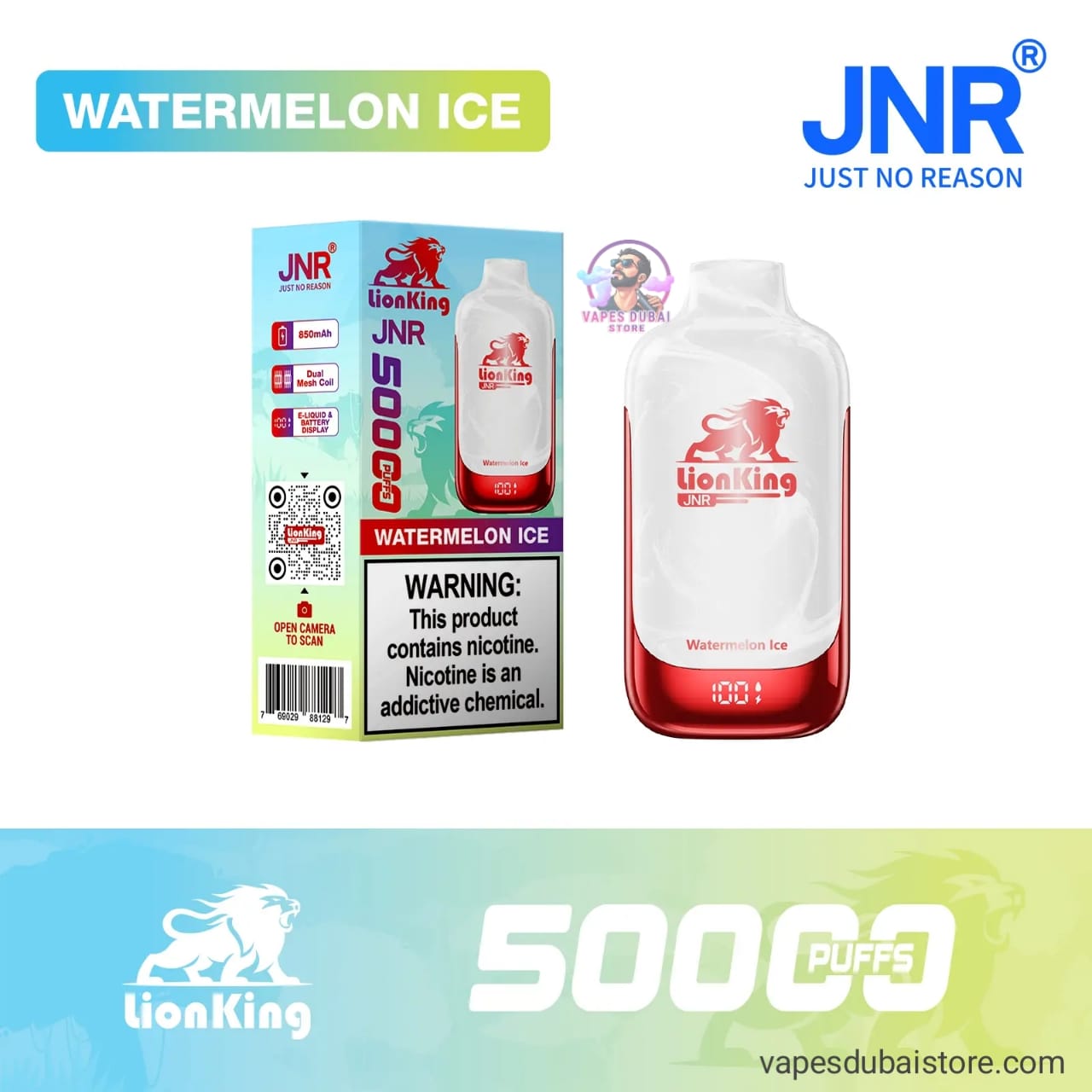 JNR Lionking 50000 Puffs Disposable Vape 50mg in UAE