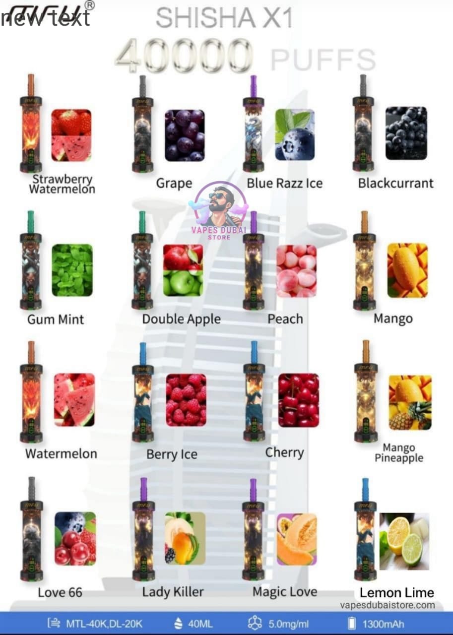 MFU SHISHA X1 40000 Puffs Hookah Disposable Vape In DUBAI