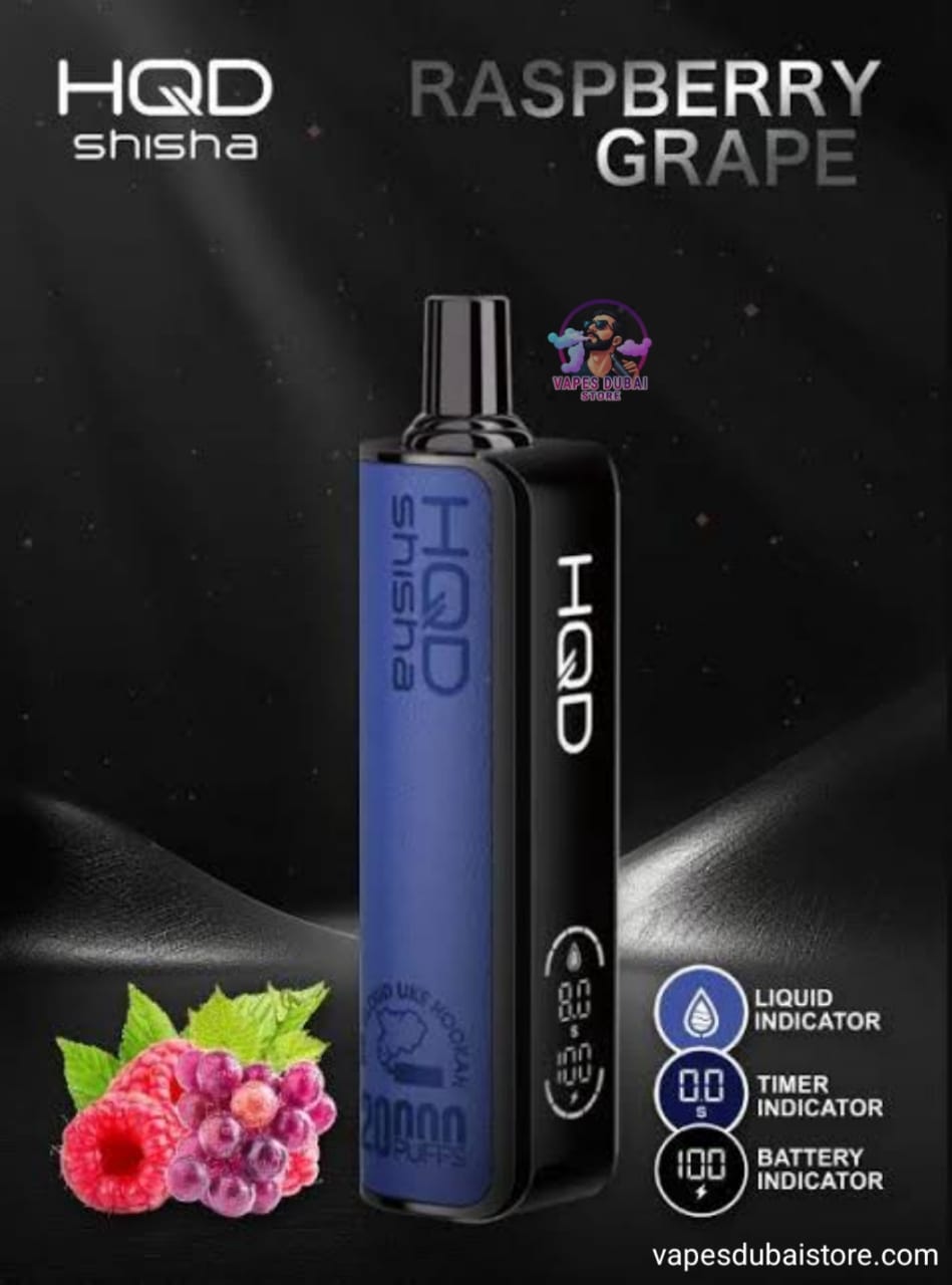 HQD Shisha 20000 Puffs 3MG Nicotine DTL Disposable Vape in Dubai