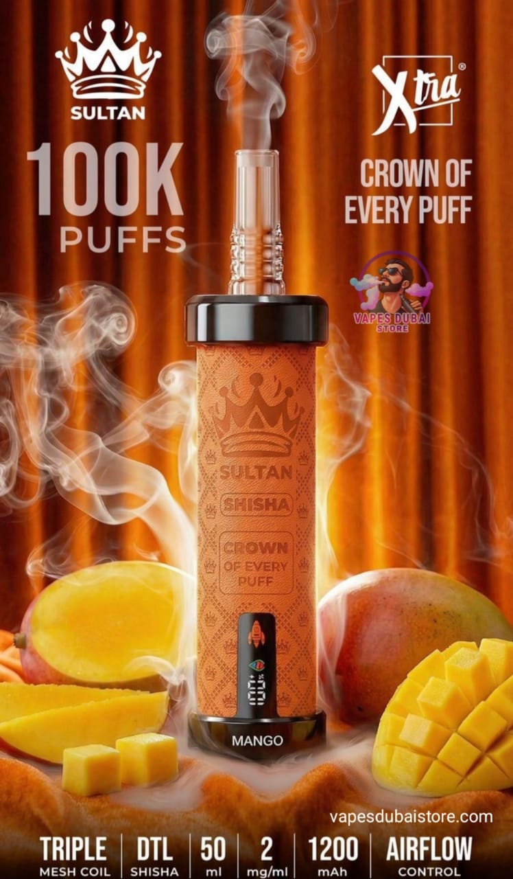XTRA SULTAN 100K Puffs DTL Shisha 2mg Disposable Vape in UAE