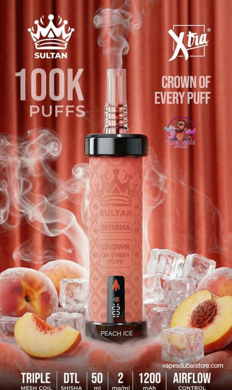 XTRA SULTAN 100K Puffs DTL Shisha 2mg Disposable Vape in UAE