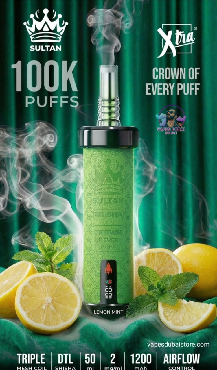 XTRA SULTAN 100K Puffs DTL Shisha 2mg Disposable Vape in UAE