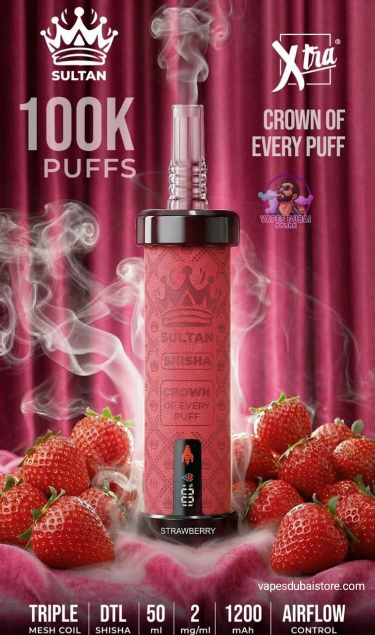 XTRA SULTAN 100K Puffs DTL Shisha 2mg Disposable Vape in UAE