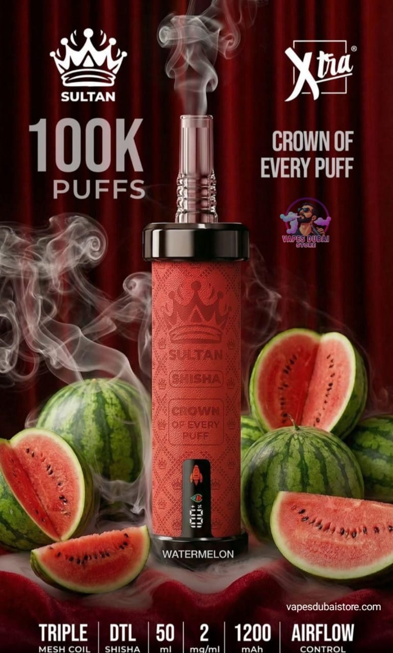XTRA SULTAN 100K Puffs DTL Shisha 2mg Disposable Vape in UAE