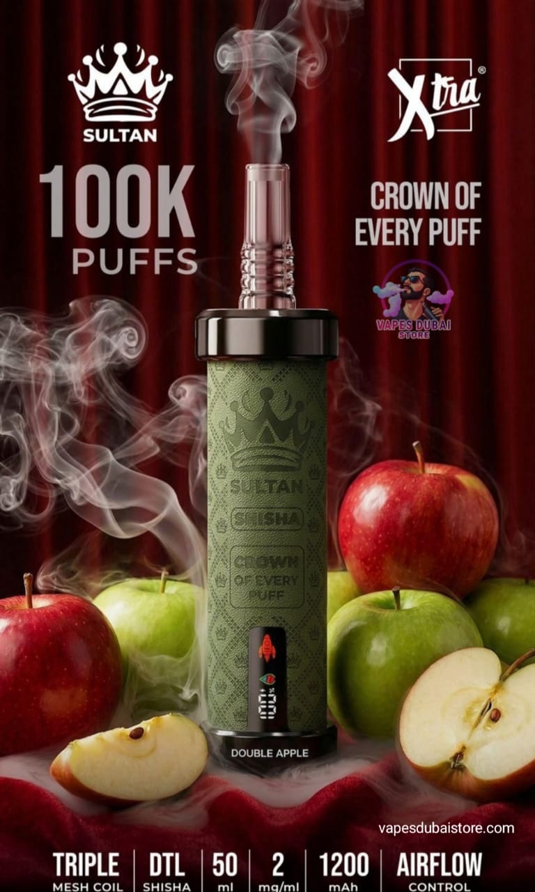 XTRA SULTAN 100K Puffs DTL Shisha 2mg Disposable Vape in UAE