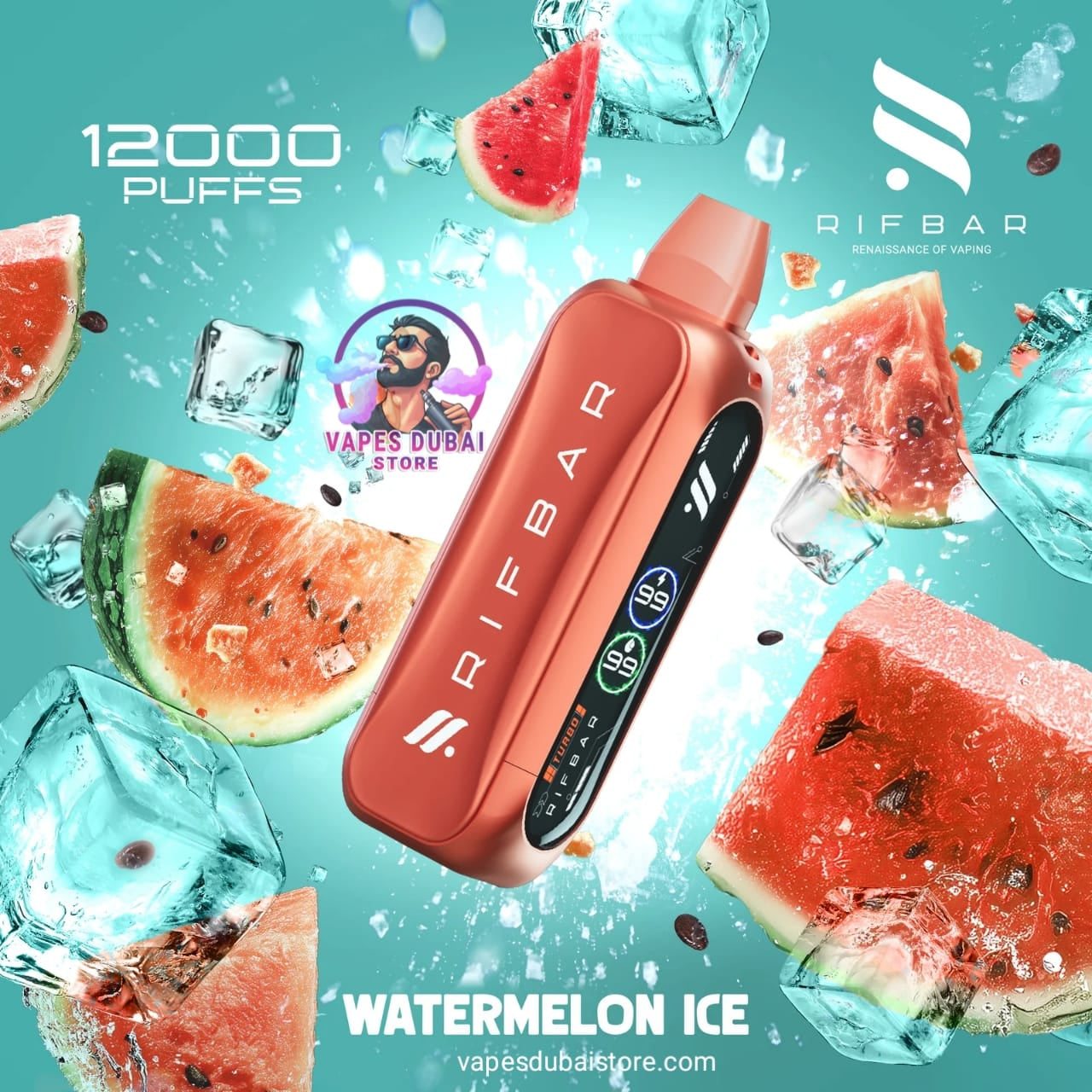 Rif Bar Turbo X Slim 12000 Puffs Disposable Vape In UAE