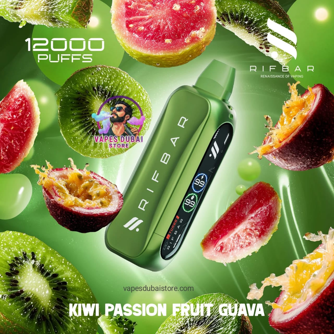 Rif Bar Turbo X Slim 12000 Puffs Disposable Vape In UAE