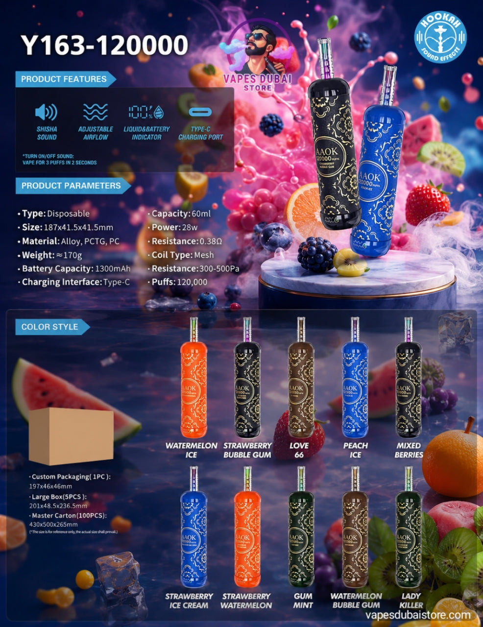 AAOK 120k Puffs Disposable Vape in Dubai