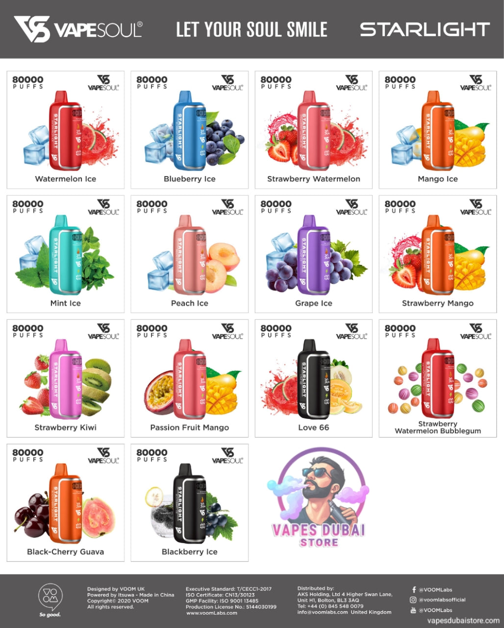VapeSoul Starlight 80000 Puffs 20MG Disposable Vape in Dubai