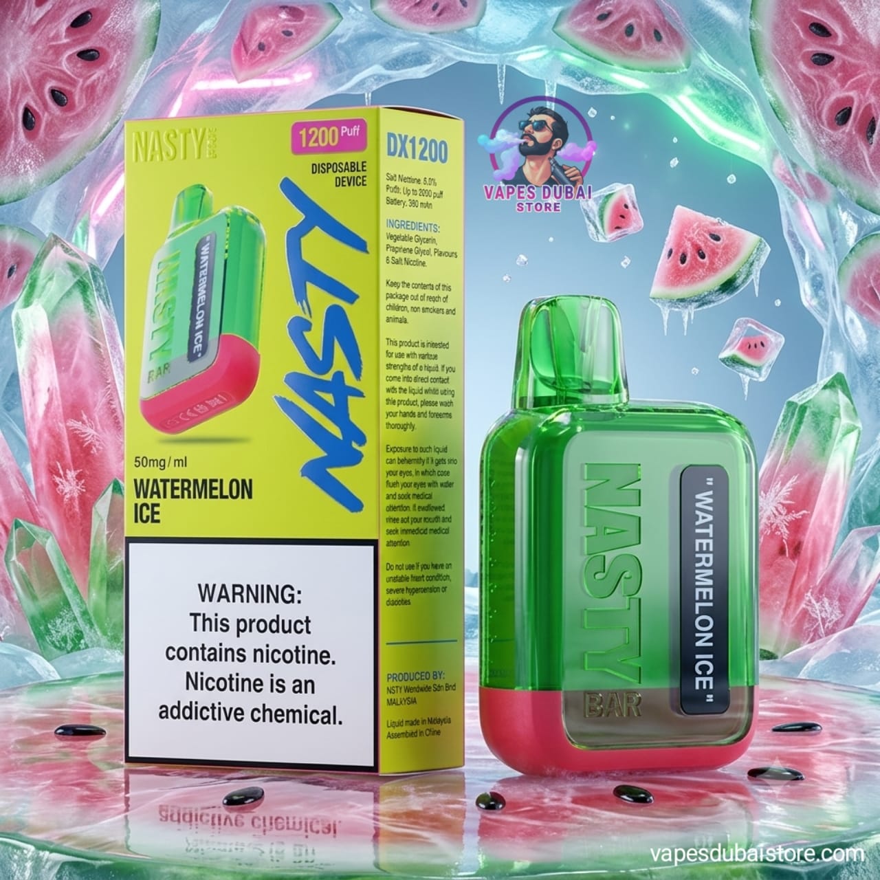 Nasty Bar 1200 Puffs Disposable Vape DX1.2K 20mg in UAE