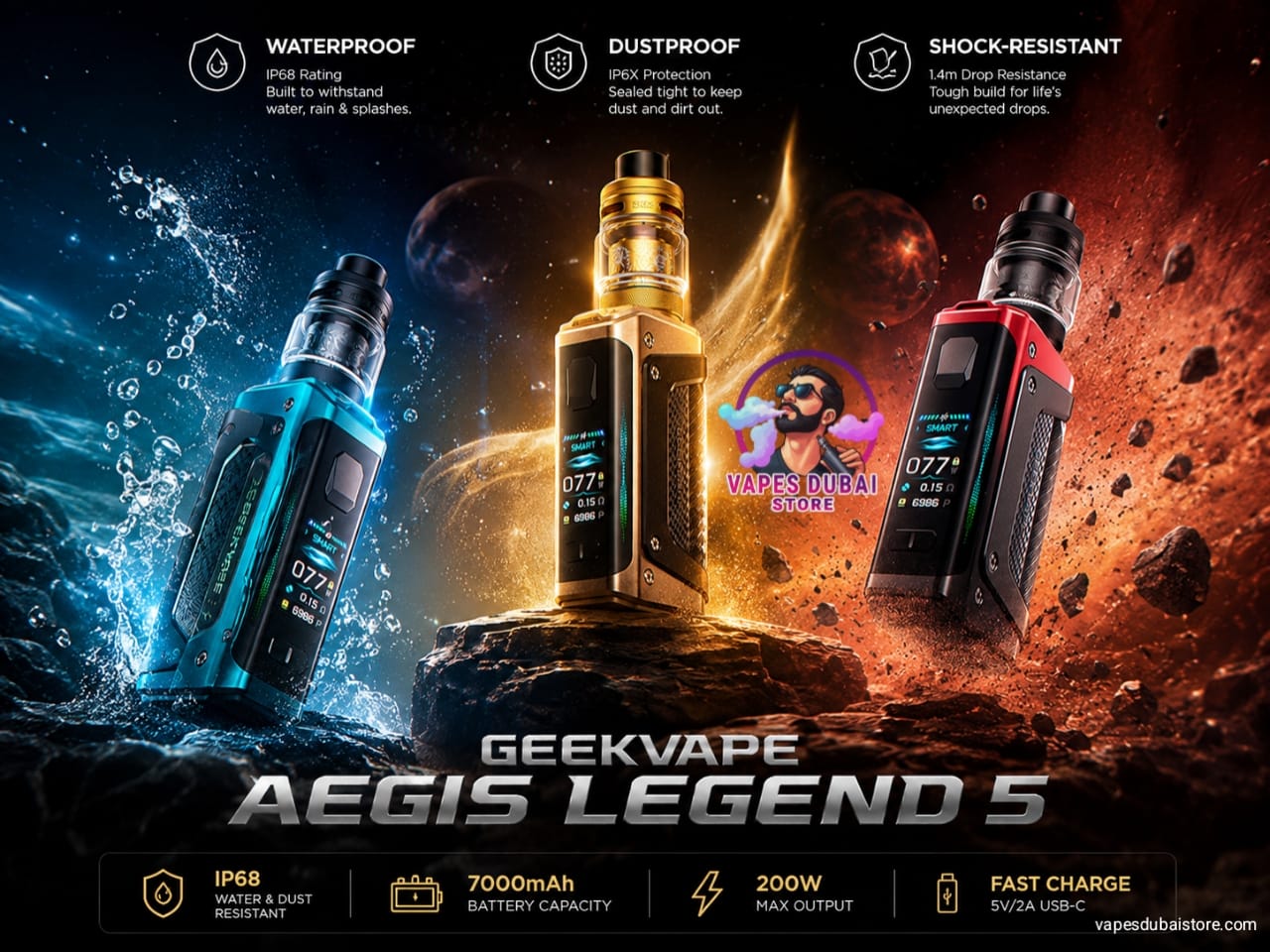 Geekvape Aegis Legend 5 Vape Mod Kit 200W In UAE