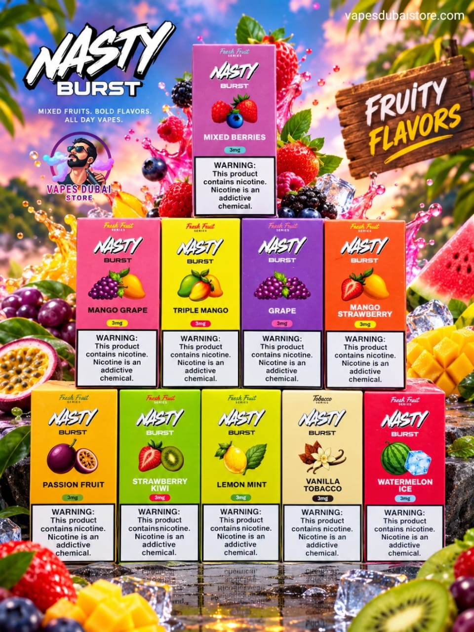 Nasty Burst 3mg 60ml Vape Juice in UAE