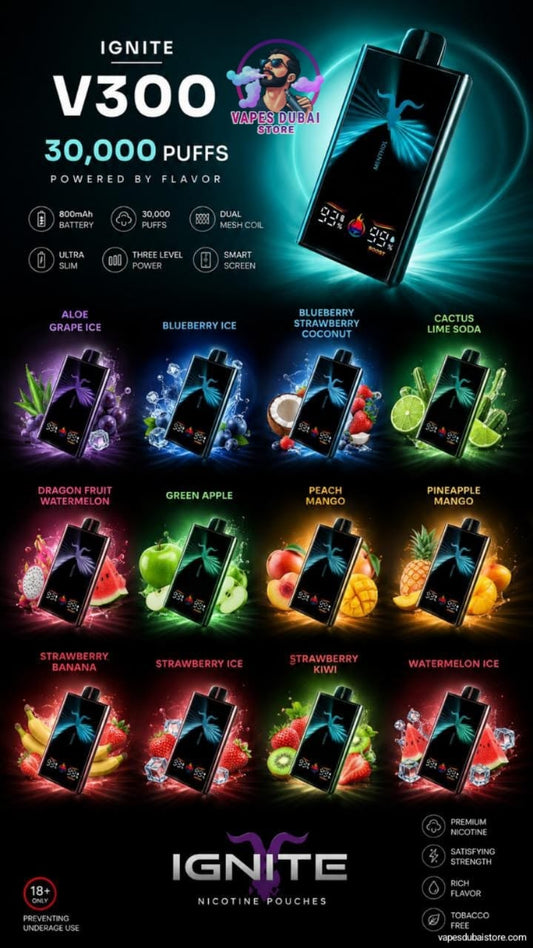 IGNITE V300 30000 Puffs Disposable Vape 50MG in Dubai